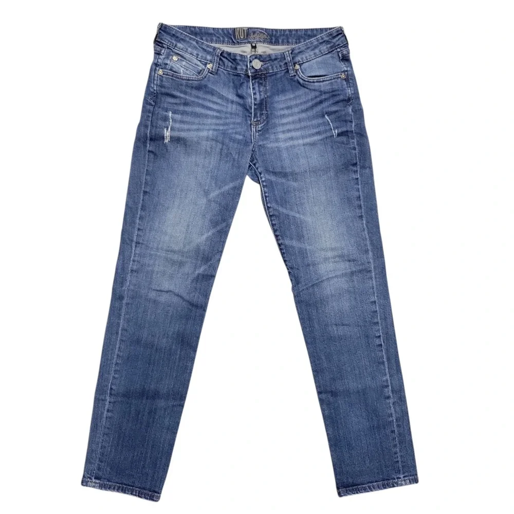 Kut Form The Kloth Midrise Straight Leg‎ Dark Blue Denim Womens Jeans Sz 32 B219